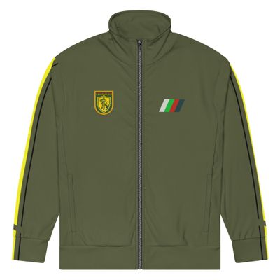 OD Green Track Suit top with yellow-blk stripes