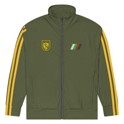 OD Green Track Suit top with yellow stripes