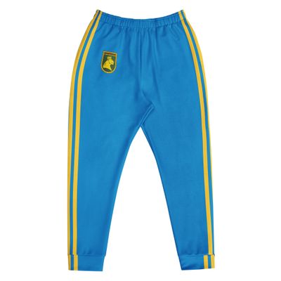 Blue Track Suit bottom with yellow stripes