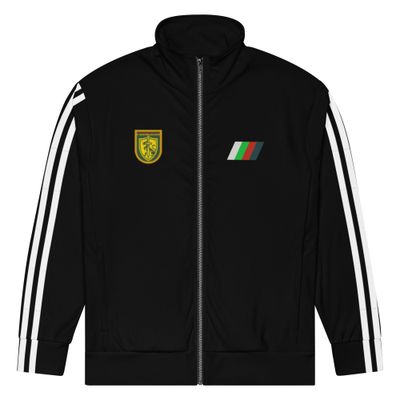 Black Track Suit top with white stripes