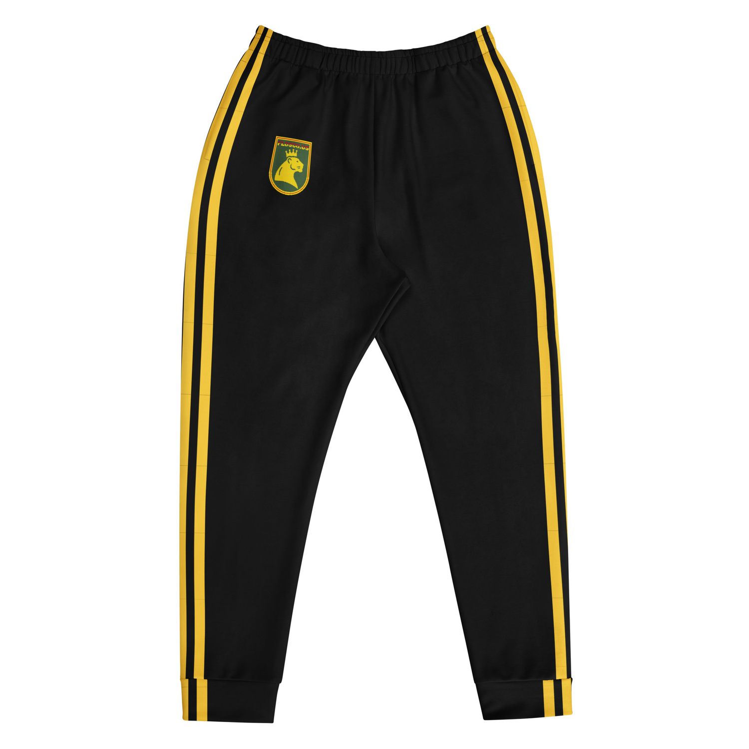 Black Track Suit bottom with yellow stripes