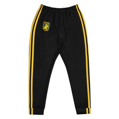 Black Track Suit bottom with yellow stripes