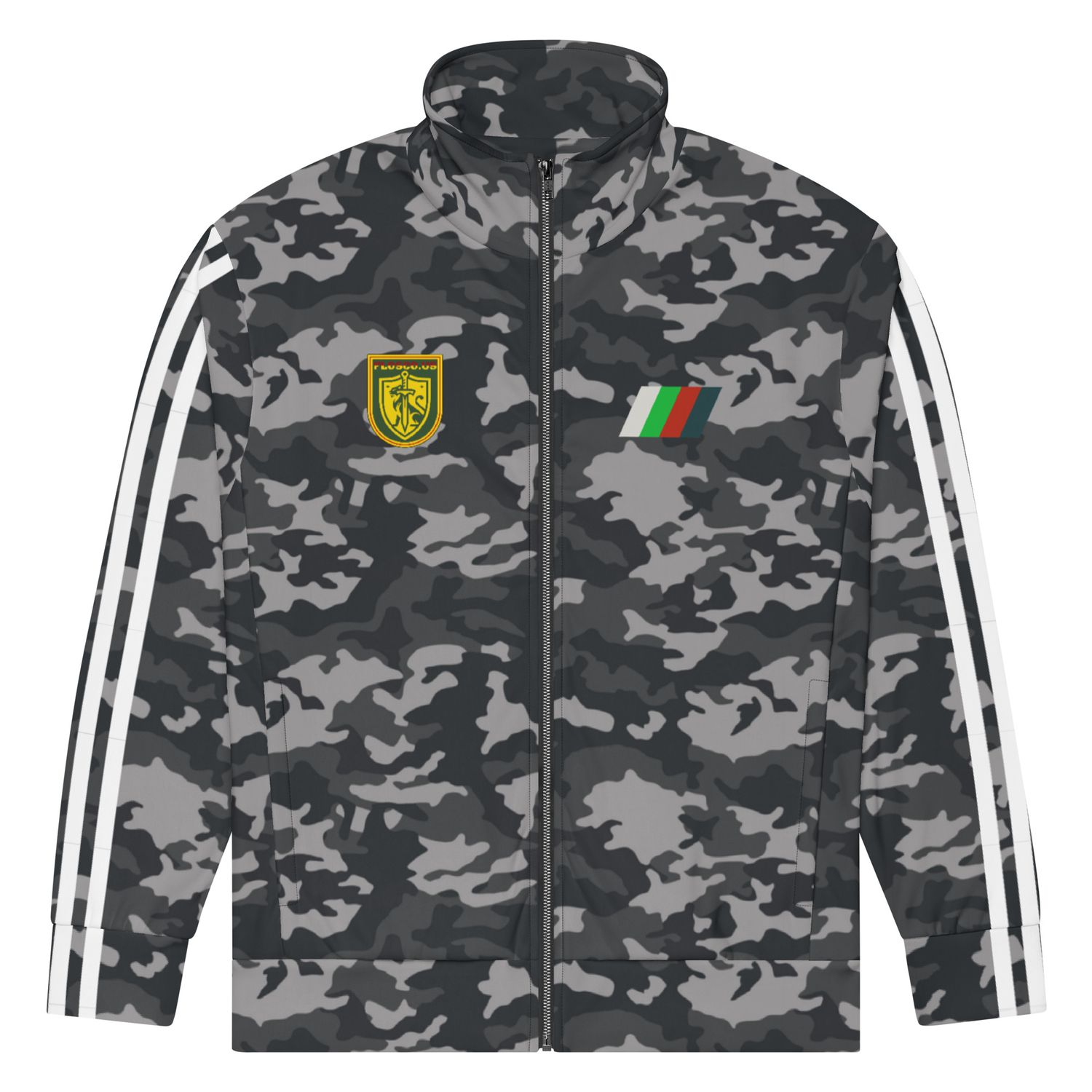 Digital BLK-GRY camo Track Suit bottom with white stripes