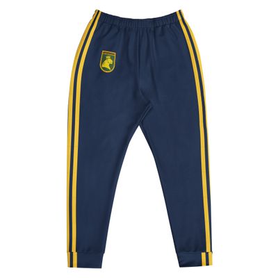 Navy Track Suit bottom with yellow stripes