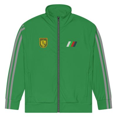Sea Green Track Suit top with grey stripes