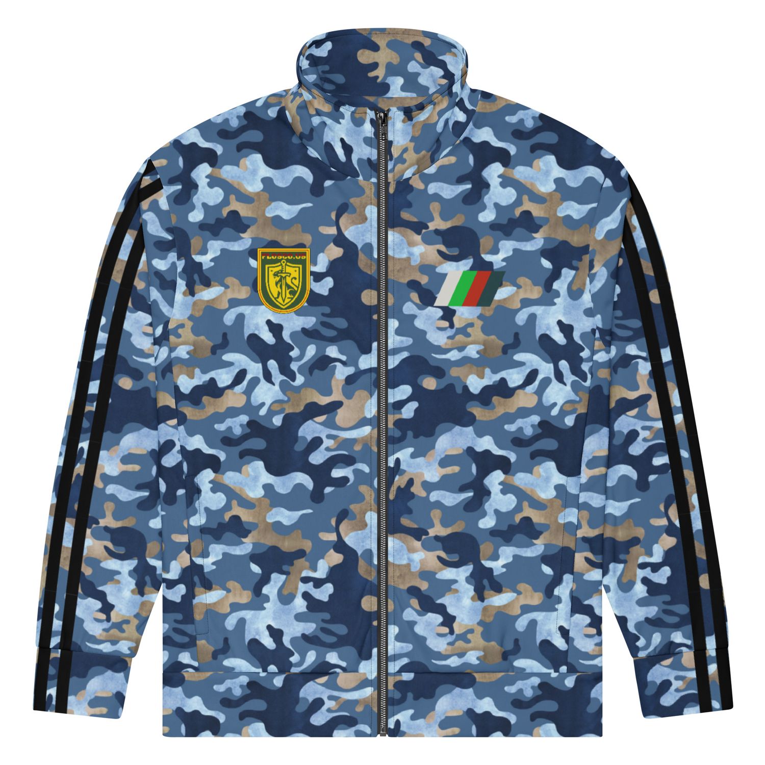 Siberian Camo Track Suit top with black stripes