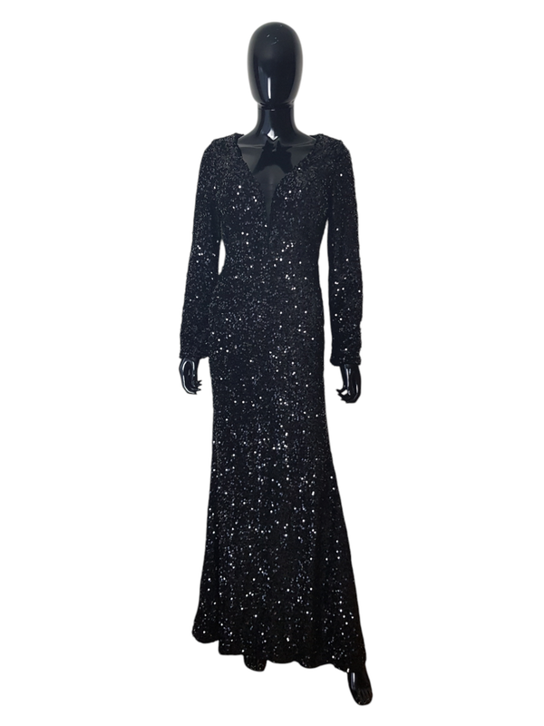 Zwarte glitter jurk