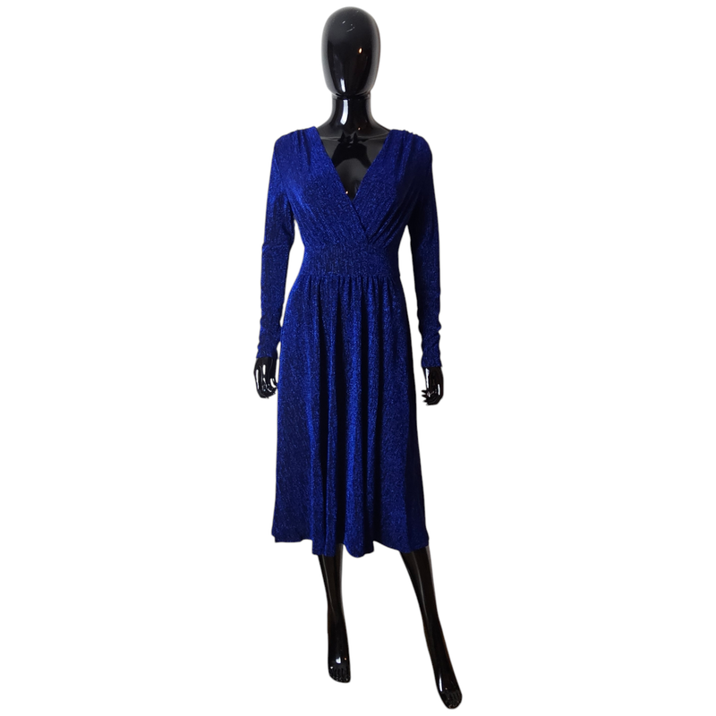 Blauwe glitter jurk