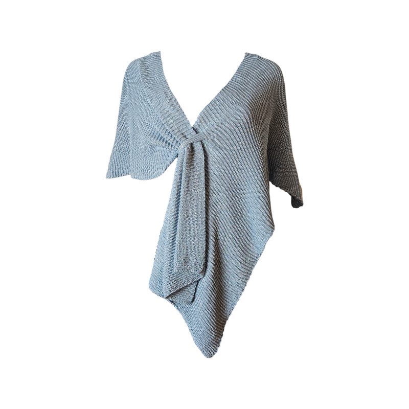 Licht blauw poncho