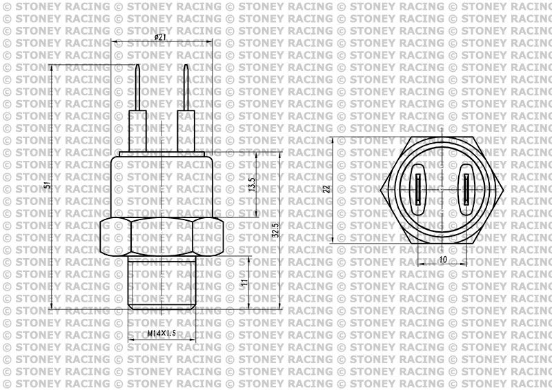 Austin Racing Interruttore Ventola Radiatore Universale Stoney Racing - Con Adattatore Per Tubo - Regolazione Temperatura Interruttore Temperatura Alluminio Ottone - Foto 4