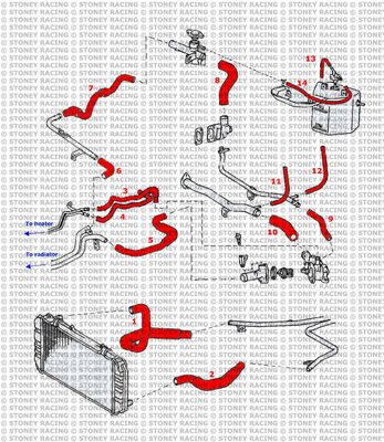 Toyota MR2 MK1 AW11 Silicone Radiator Coolant Hose Kit