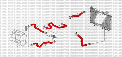 Honda Civic 1.6 EP2 Silicone Radiator &amp; Heater Coolant Hose Kit