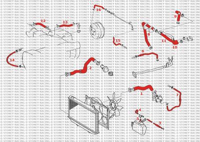 Toyota Supra MK4 NA Silicone Radiator Coolant &amp; Breather Hose Kit