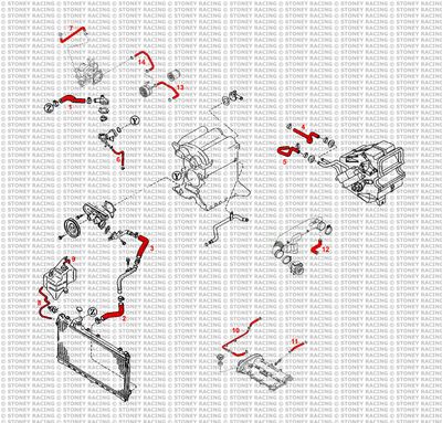 Mazda Mx5 MK1 NA 1.8 Silicone Radiator Coolant &amp; Breather Hose Kit