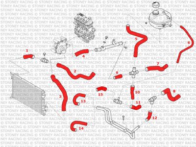 MINI Cooper S MK1 R53/R52 Automatic Silicone Radiator Coolant Hose Kit