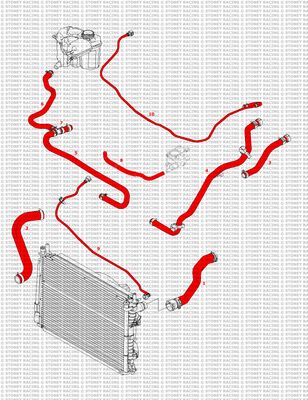 Ford Fiesta MK6 Facelift ST150 Silicone Radiator Coolant Hose Kit