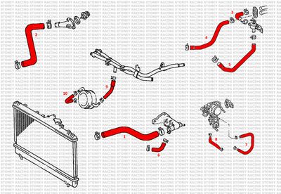 Toyota Celica GT 2.0 ST202 Silicone Radiator Coolant Hose Kit