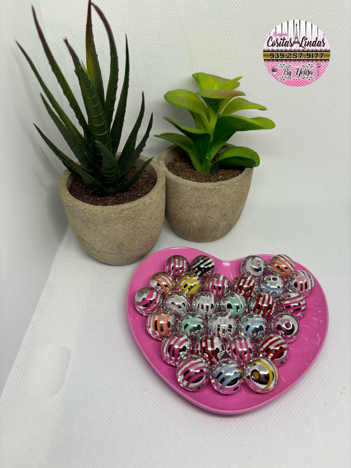 Beads de Líneas Espejo Tamaño 16mm