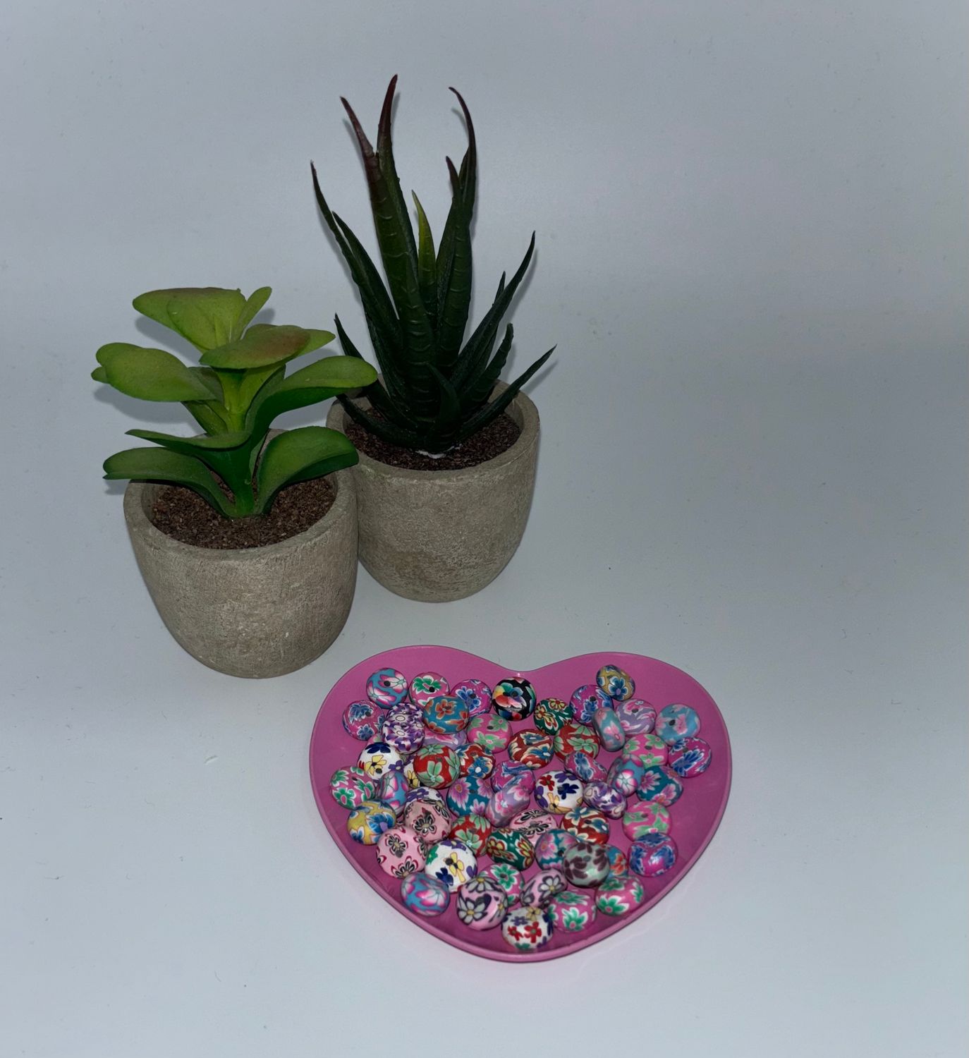 Printed Flower Beads Tamaño 12mm