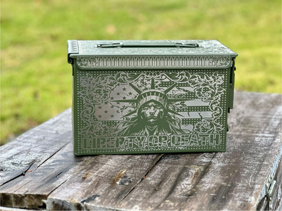 50 cal ammo can laser engraved. All sides engraved. Ready to ship