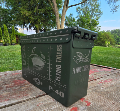 P-40 30 cal ammo can Laser engraved Flying Tigers WW2