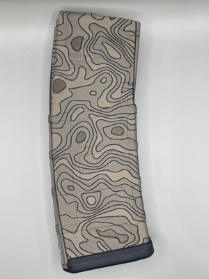 Pmag Elevation map fiber laser magazine svg file and png file normal and inverted. Lightburn ready files.