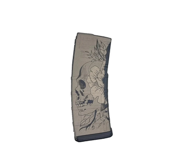 Pmag Skull fiber laser template. SVG file for laser engraving. AR-15 magazine template Ezcad and ligthburn files
