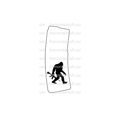 Bigfoot Sasquatch funny Magazine Template .svg for fiber laser engraver. In .svg and .png format.