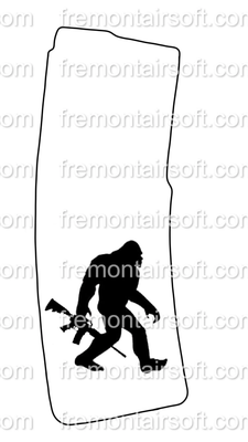 Bigfoot Sasquatch funny Magazine Template .svg for fiber laser engraver. In .svg and .png format.