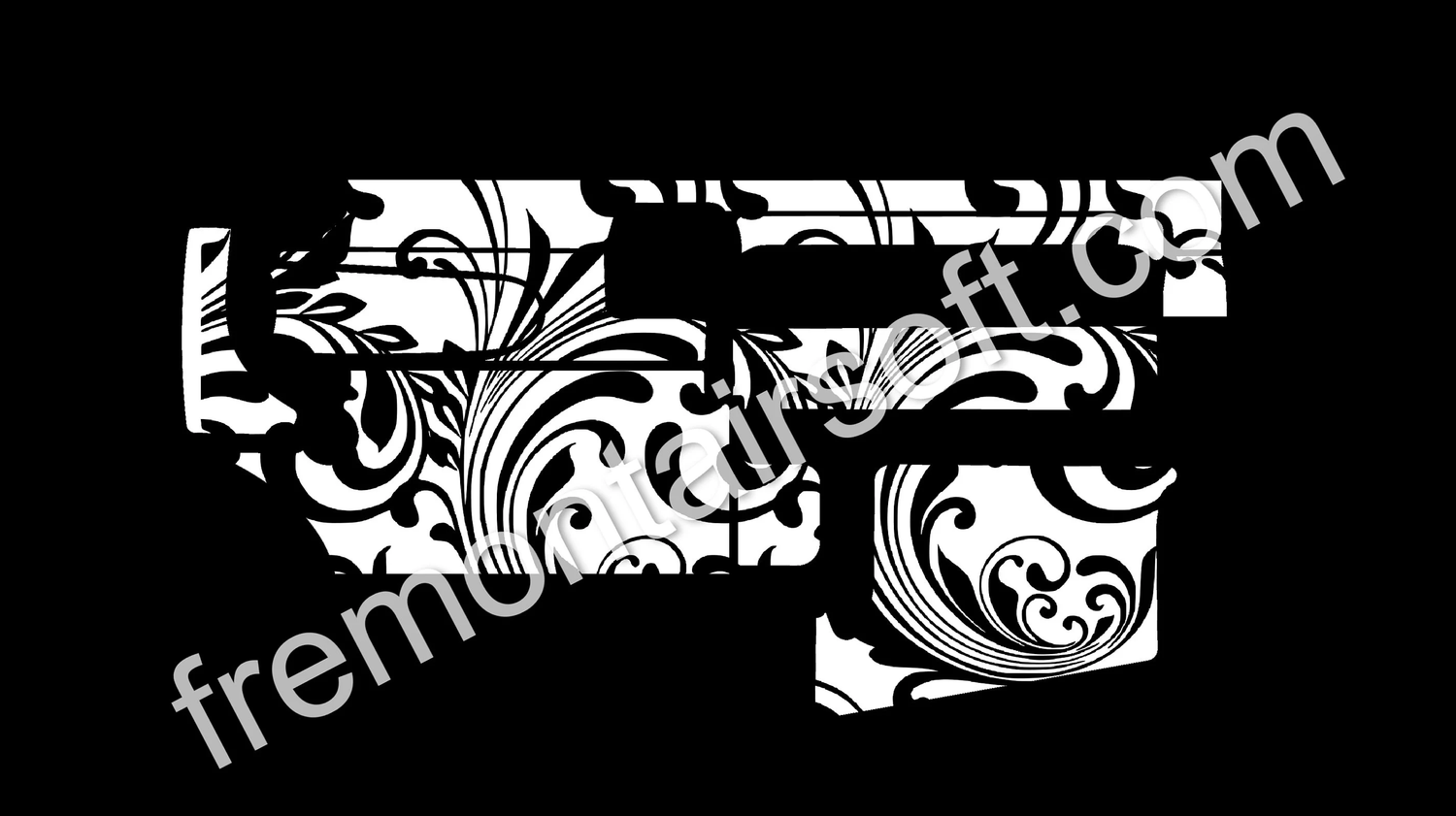R lower scroll template and Pmag scroll template. SVG file for laser engraving. AR-15 template.