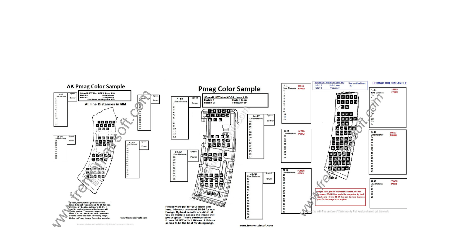 ​AK Pmag, AR Pmag and AR Hexmag template and parameter folder for fiber laser. magazine template. Ezcad and Lightburn files.