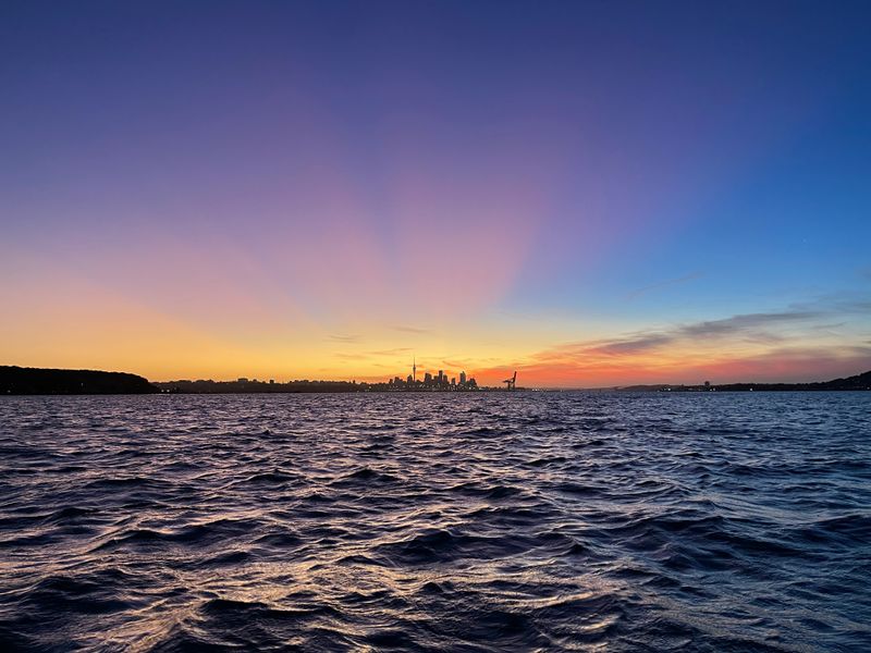 Auckland City Skyline with God Rays