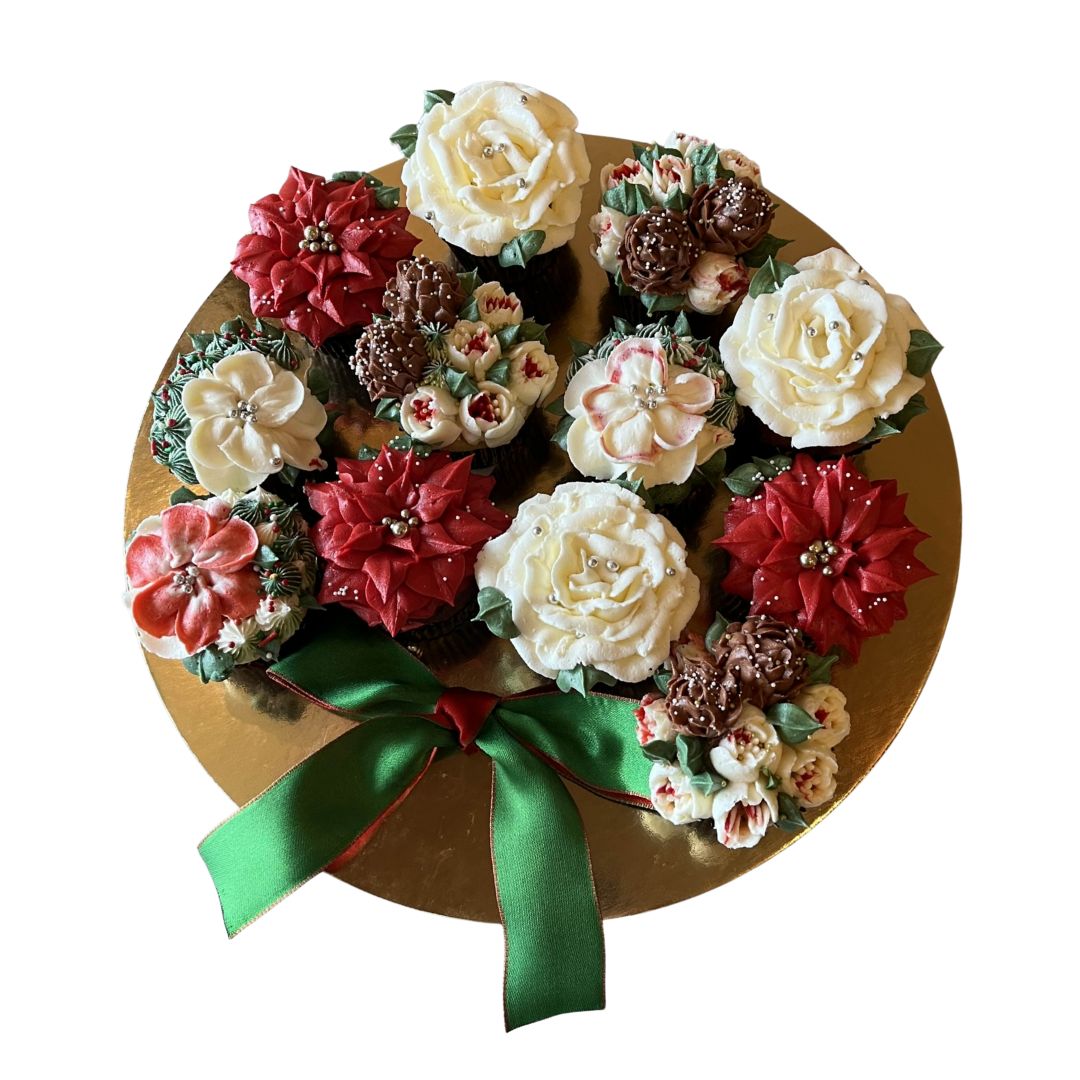 Holiday Floral Cupcake Bouquet