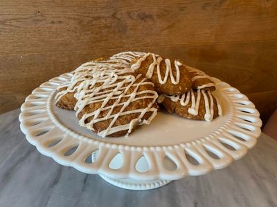 Pumpkin Spice Oatmeal Cookies with Brown Butter Glaze