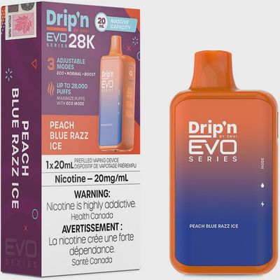 Drip&#39;n by Envi EVO Series 28k Disposable - Peach Blue Razz Ice 20MG [ON]