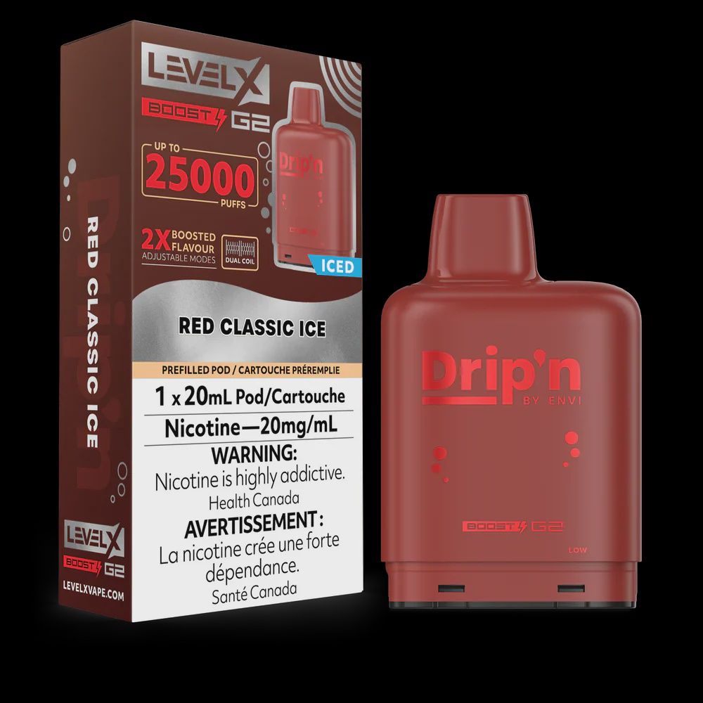 Level X Drip&#39;n Boost G2 Pod 20mL - Red Classic Ice 20MG [ON]
