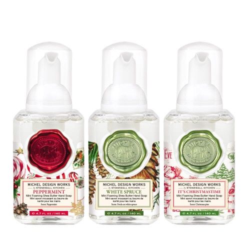 819054 - MINI FOAMING SOAP SET: PEPPERMINT, WHITE SPRUCE, IT&#39;S CHRISTMASTIME