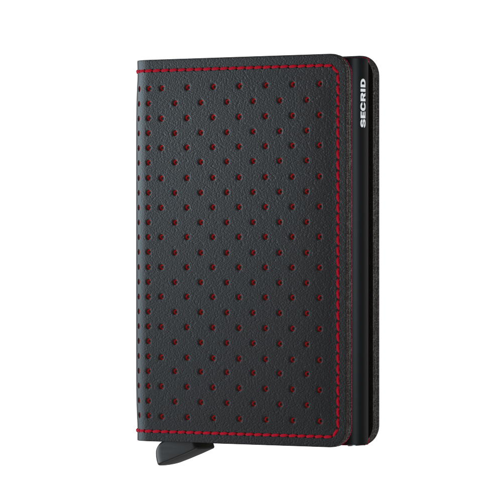 SPf / SLIMWALLET - PERFORATED BLACK-RED