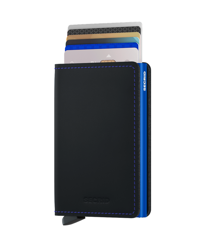 SM / SLIMWALLET - MATTE BLACK &amp; BLUE