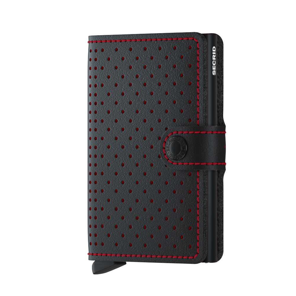 MPf / MINIWALLET - PERFORATED BLACK-RED