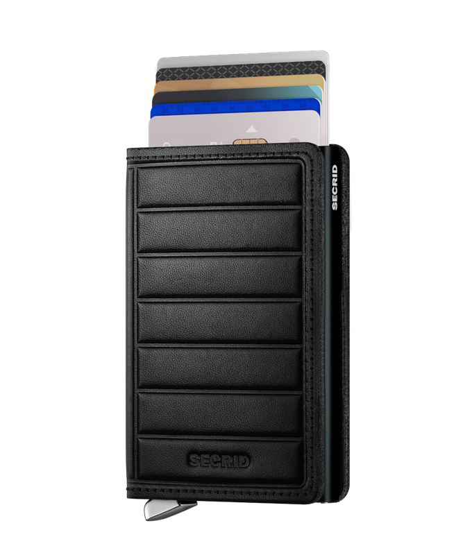 SEl / PREMIUM+ SLIMWALLET - EMBOSS LINES BLACK