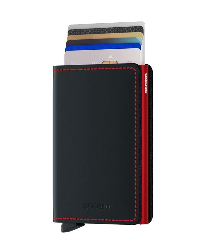 SM / SLIMWALLET - MATTE BLACK &amp; RED