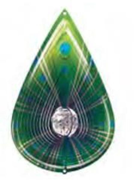 463L - CRYSTAL COLLECTION - GREEN TEAR DROP W/ GREEN BALL - LG