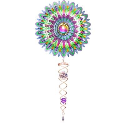 855S - GAZING BALL COLLECTION - MANDALA - SM W/ CRYSTAL TAIL