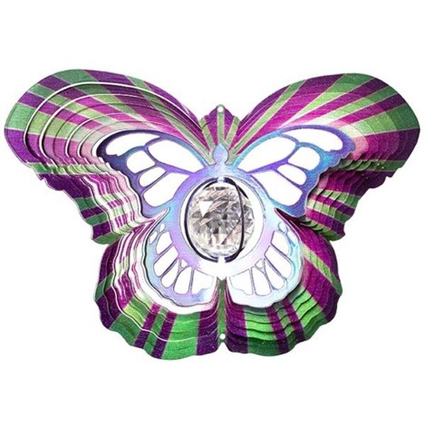 421L - CRYSTAL COLLECTION - BUTTERFLY W/ PURPLE BALL - LG
