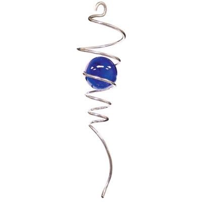 833L - 10&quot; SPIRAL TAIL - SILVER WITH BLUE CRYSTAL