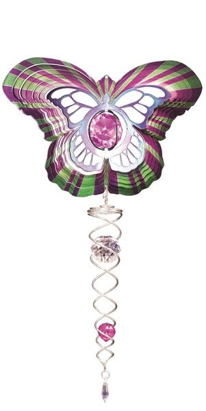 821S - CRYSTAL COLLECTION - BUTTERFLY  - W/ BLUE BALL + CRYSTAL TAIL - SM