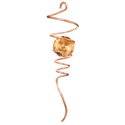 846L - 10&quot; SPIRAL TAIL - COPPER WITH AMBER CRYSTAL