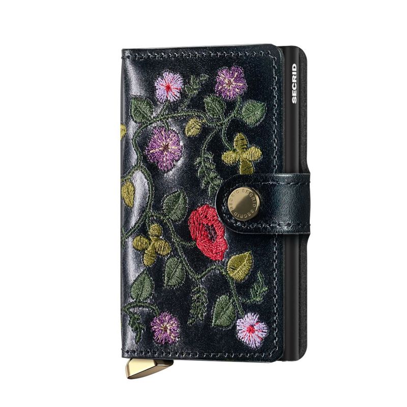 MSt / PREMIUM STITCH MINIWALLET  - FLORAL BLACK