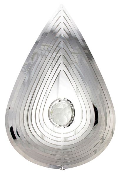 1014L - MIRRORED CLEAR CRYSTAL TEAR DROP - LG